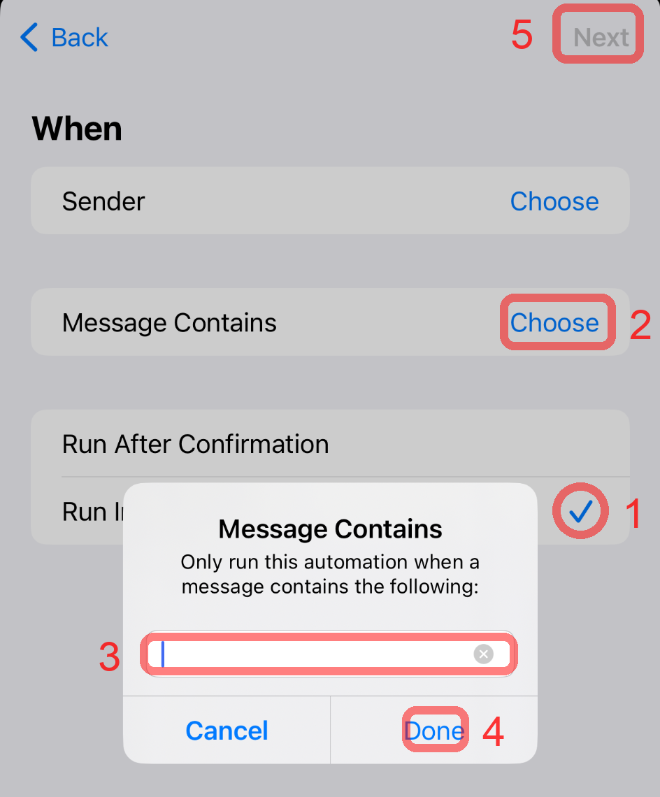 Configure when message is received